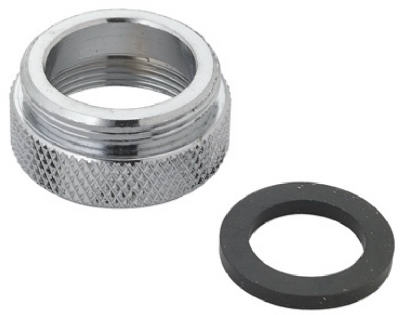 3/4-Inch - 27 Female Thread x 55/64-Inch - 27 Male Thread Chrome-Plated Brass Aerator Adapter