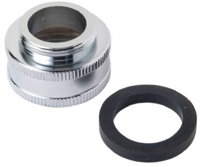 55/64-Inch 27 Male Thread x 3/4-Inch Female Hose Thread Chrome-Plated Brass Aerator Adapter