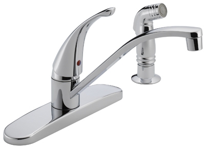 Kitchen Faucet, With Spray, Single-Lever, Chrome