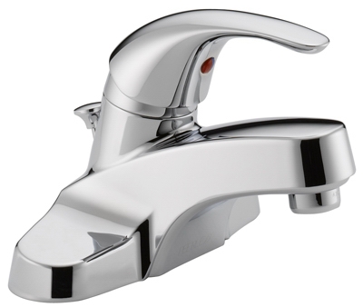 Bathroom Faucet, Chrome/Plastic Pop-Up, Single Handle