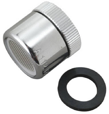 Faucet Aerator Fits Chicago Faucet With Outside Thread, Female, Chrome, 13/16-In. x 24