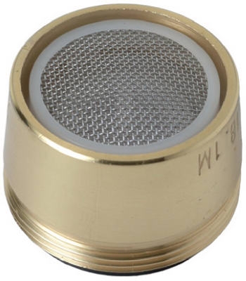 Faucet Aerator, Dual Thread, Polished Brass