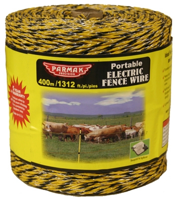 Electric Fence Wire, Yellow & Black Aluminum, 1,312-Ft. Spool