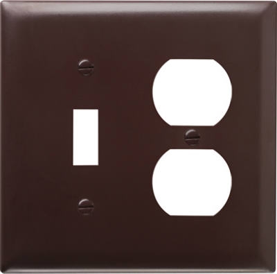 Brown 1-Toggle & 1-Duplex Urea Wall Plate