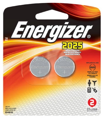 2-Pack 3V 2025 Lithium Watch/Calculator Batteries