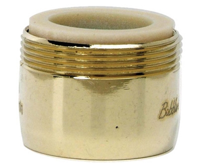 Faucet Aerator, Low Flow, Polished Brass, Dual Thread, 15/16 & 55/64-In. x 27-Thread