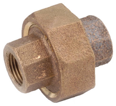 Pipe Fittings, Red Brass Union, Lead Free, 1/2-In.