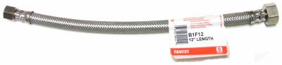 12-In. Faucet Connector, Braided Stainless Steel, 3/8 Compression x 1/2-In. FIP
