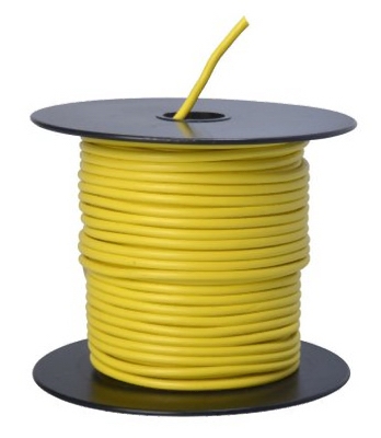 Primary Wire, Yellow PVC, 14-Ga. Stranded Copper, 100', Sold In Store by the Foot
