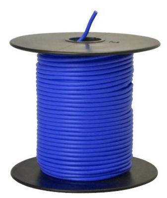 Primary Wire, Blue PVC, 18-Ga. Stranded Copper, 100', Sold In Store by the Foot