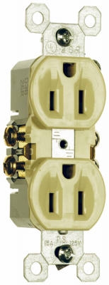 Standard Duplex Outlet, 15-Amp, 125-Volt, Ivory