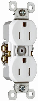 10-Pack White 15-Amp 125-Volt Grounded Duplex Outlet