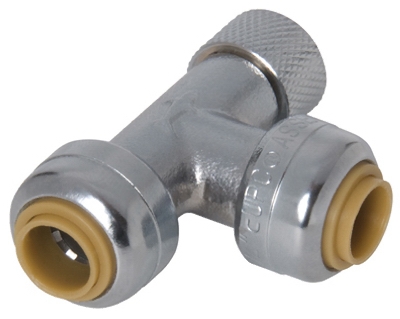 1/4 x 1/4 x 3/8-In. Stop Valve Pipe Tee Adapter