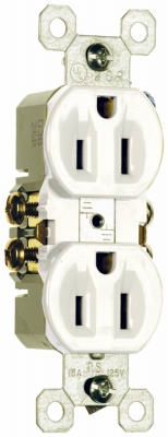 Standard Duplex Outlet, 15-Amp, 125-Volt, White