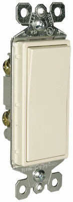 Decorator Single Pole Light Switch, Light Almond, 10-Pk.