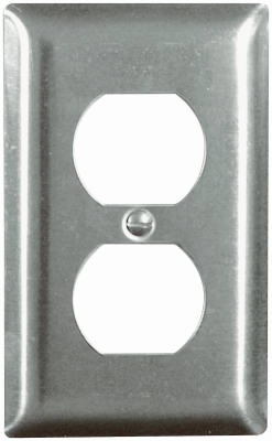 Wall Plate, Duplex Outlet, Stainless Steel