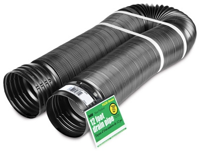 Flex Drain, Expandable, Solid Black Polyethylene, 4-In. x 12-Ft.
