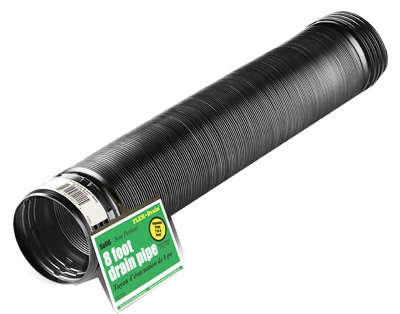 Flex Drain, Expandable, Solid Black Polyethylene, 4-In. x 8-Ft.