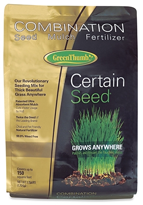 Certain Seed Grass Seed, Fertilizer, & Mulch in One, Northern States, 3.75-Lb.