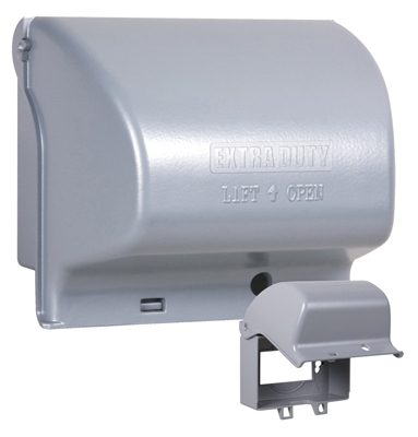 Outlet Cover, Horizontal, Grey Metal