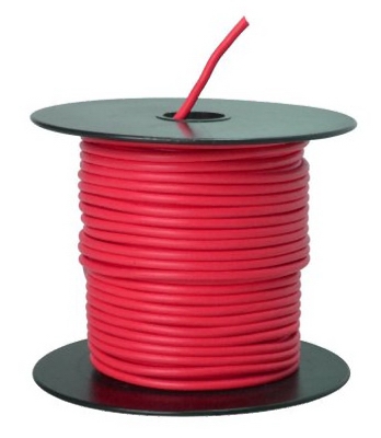 Primary Wire, Red PVC, 14-Ga. Stranded Copper, 100', Sold In Store by the Foot
