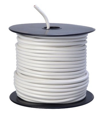 Primary Wire, White PVC, 12-Ga. Stranded Copper, 100', Sold In Store by the Foot