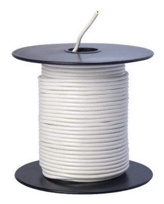 Primary Wire, White PVC, 18-Ga. Stranded Copper, 100', Sold In Store by the Foot