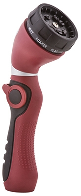 Hose Nozzle, 9-Patterns, Rubber-Coated Metal