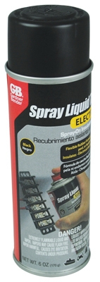 Spray Electrical Tape, Waterproof, Black, 6-oz.