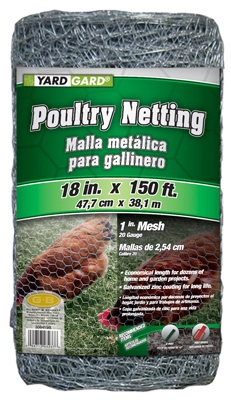 Galvanized Poultry Netting, 18-In. x 150-Ft.