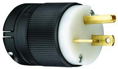 Legrand Straight Blade Plug, Clamp-Lock, 20-Amp 125-Volt
