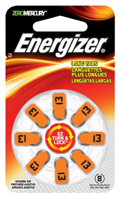 Hearing Aid Batteries 1.4-Volt Zinc Air, 8-Pack, AZ13DP-8