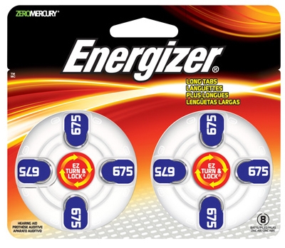 Hearing Aid Batteries 1.4-Volt Zinc Air, 8-Pack, AZ675BP-8