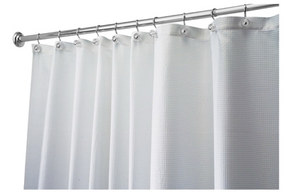 Shower Curtain, Carlton, White Polyester, 72 x 72-In.