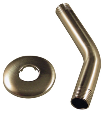 Shower Arm & Flange Assembly, Brushed Nickel, 6 x 1/2-In. Iron Pipe