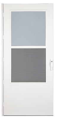 Storm Door, Weartuff Screen, White Duratech, Solid Wood Core, 32 x 81-In.