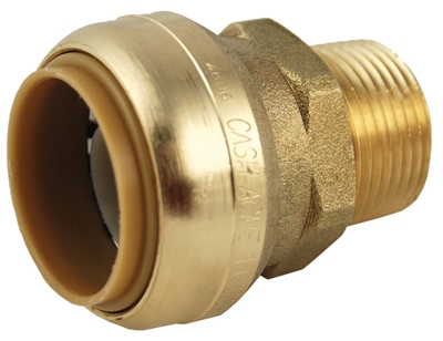 Reducing Pipe Connector, Push Fit, 3/8 x 1/2-In. MIP