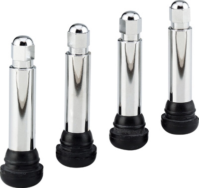 Tubeless Tire Valve, Chrome, 4-Pk.