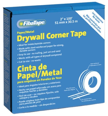 Metal Corner Tape, White, 2-In. x 100-Ft. Roll
