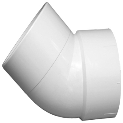 Plastic Pipe Fitting, DWV  Street Elbow, 45-Degree, PVC, 1-1/2-In.