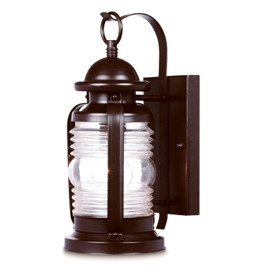 Wall Light Fixture, Outdoor, Weathered Bronze & Clear Glass, 60-Watt, 6 x 12.75-In.