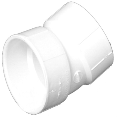 Plastic Pipe Fitting, DWV  Elbow, 22-1/2-In., PVC, 4-In.