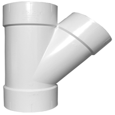 Plastic Pipe Fitting, DWV  Wye, PVC, 4-In.