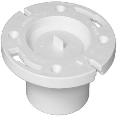 PVC Pipe Fitting,Top Closet Flange, PVC, 3 x 4-In.