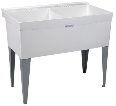 Laundry Tub, Double, White, 40 x 24-In.