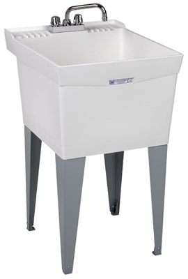 Laundry Tub Kit, White, With Faucet, 20 x 24-In.