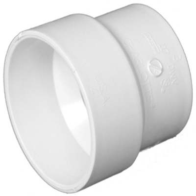 Plastic Pipe Fitting, DWV  Sewer Pipe Adapter Coupling, PVC, 4 x 4-In.