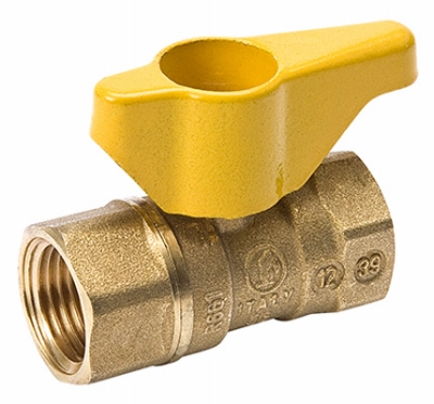 Gas Ball Valve, Brass, 1/2-In.