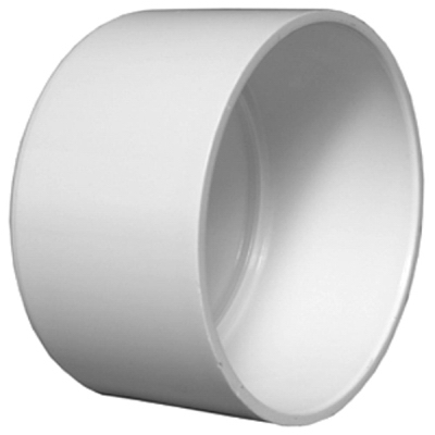 Plastic Pipe Fitting, DWV  Cap, Solvent Weld PVC, 3-In.
