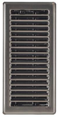 Contemporary Floor Register, Satin Nickel, 4 x 10-In.